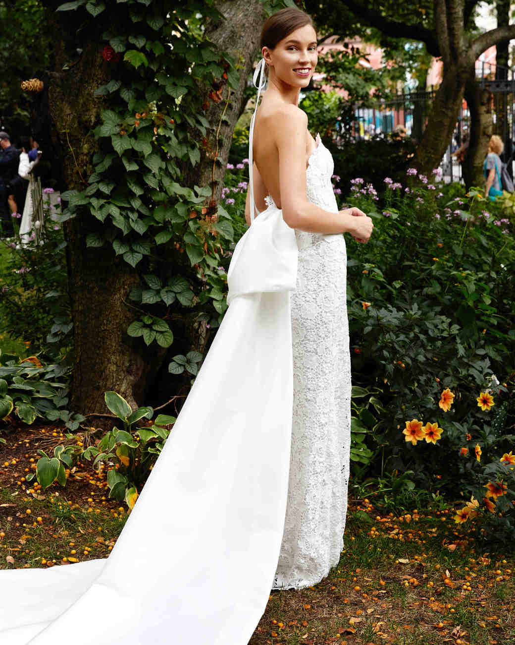 Floral Train Wedding Dress